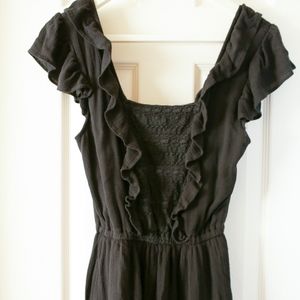 American Eagle Black Ruffled Romper XXS